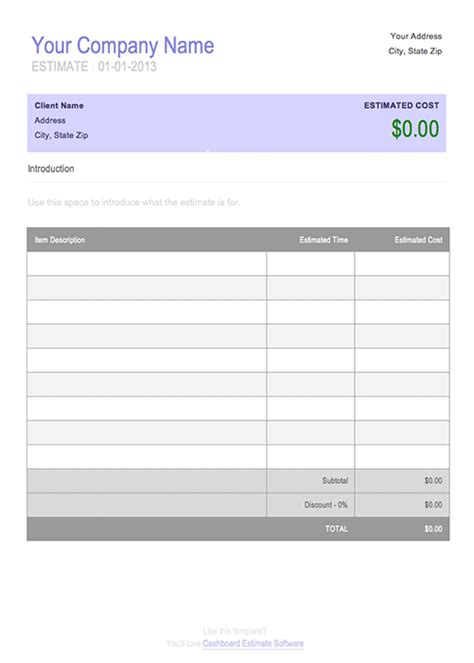 invoice timesheet templates cashboard