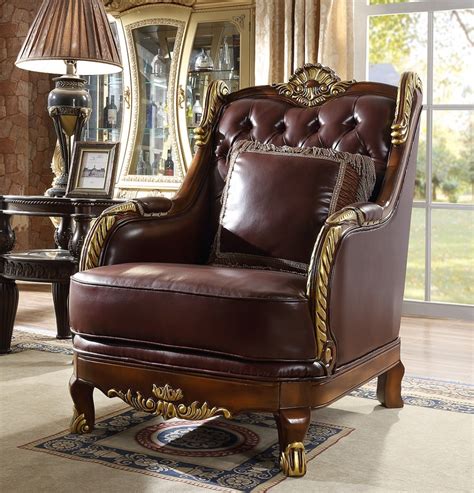 Victorian chairs, like all victorian items, are breathtaking. HD 89 Homey Design Leather Accent Chair Victorian ...