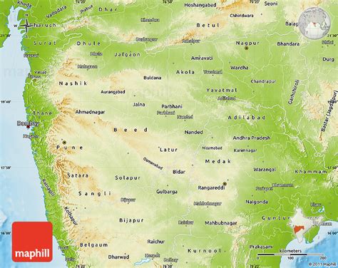 Physical Map Of Maharashtra