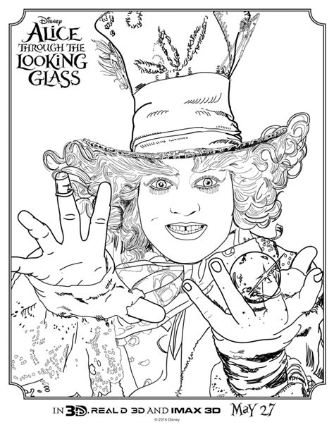 Use on goodie bags, gifts, or even as part of a creative mad hatter game. Alice Through the Looking Glass Coloring Sheets - April ...