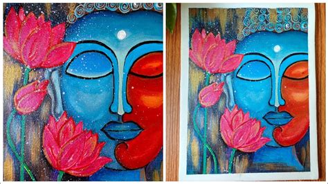 Buddha Canvas Painting Gautam Buddha Painting With Acrylic Colour