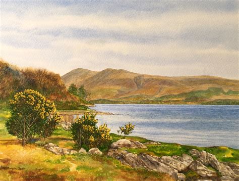 Original Watercolour Painting Lake District Unframed Landscape By Paul