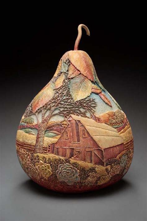 Amazing Gourd Carving Art By Marilyn Sunderland Design Swan