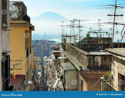 Vesuvius And Alley Of Naples Stock Image Image Of Travel