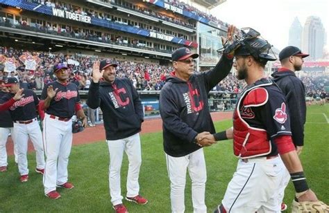 Cleveland Indians Manager Terry Francona And His Coaching Staff Greet