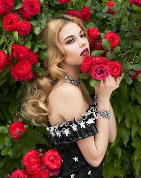 Beautiful Roses Girls With Flowers Love Rose Girls Image Lady In