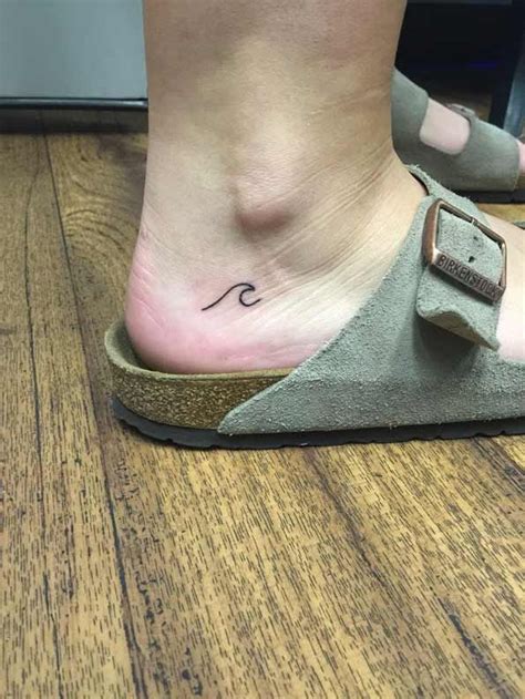Simple Wave Tattoo Foot