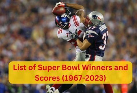 List Of Super Bowl Winners And Scores 1967 2024