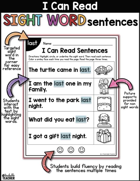 I Can Read Sight Word Sentences Set 3 A Teachable Teacher