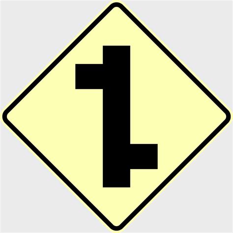 W2 8 Staggered Side Road Junction Sign Aluminium Capital Lines And