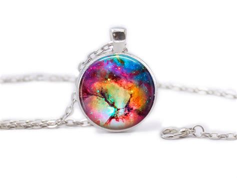 Trifid Nebula Galaxy Pendant Nebula Necklace Galaxy Jewelry Etsy