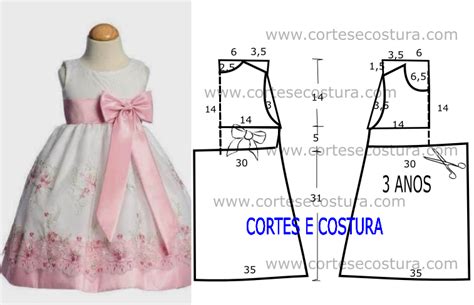 VESTIDO DE CRIANÇA COM MEDIDAS Girls clothes patterns Baby sewing