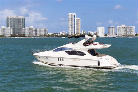Small Private Yacht Sailing Near Miami Editorial Stock Photo Image Of