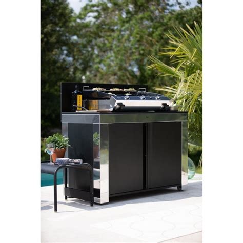 N°1 de la plancha gaz et électrique tout inox fabriquée en france service client et commercial : Cuisine extérieure Eno - Meuble Felix Inox - Grills et Saveurs
