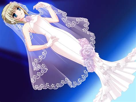 Anime Art Wedding Bride Bridal Wedding Dress Lace