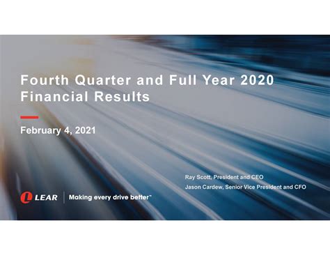 Lear Corporation 2020 Q4 Results Earnings Call Presentation Nyse