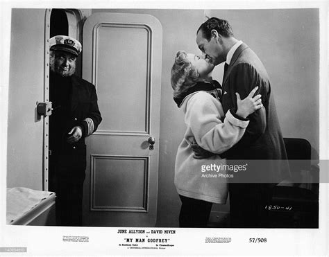 June Allyson Kissing David Niven In A Scene From The Film My Man