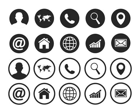Contact Us Icons Web Icon Set Solid Icons ~ Creative Market