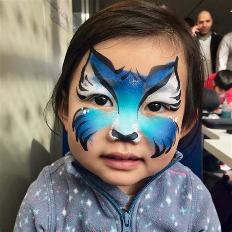 Blue Fox Face Paint Example Happy Faces Party