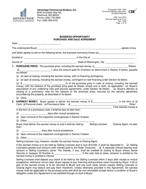 Commercial Sales Agreement Template