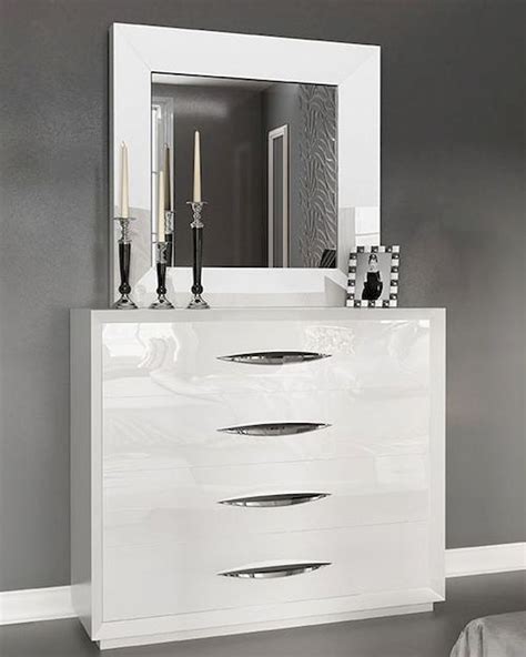 White Single Dresser And Mirror In Modern Style Carmen 33191ca