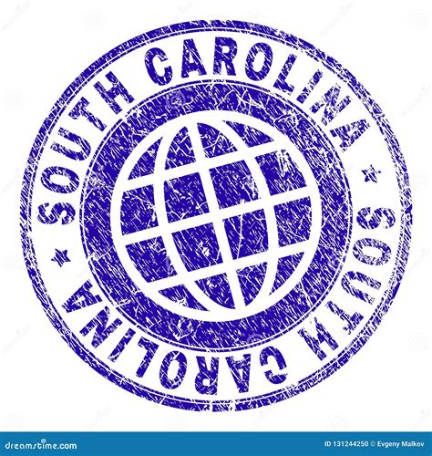 Scratched Textured South Carolina Stamp Seal Stock Vector