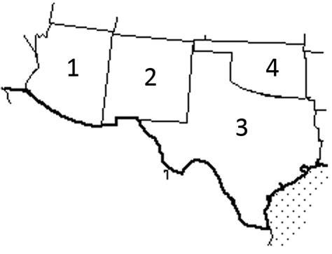 Southwest Region States Map Diagram Quizlet