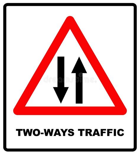 Vector Illustration Of Triangle Traffic Sign For Two Way Stock Vector