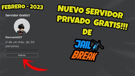 Server Vip Gratis Jailbreak Abril Y Mayo 2023 Roblox Youtube
