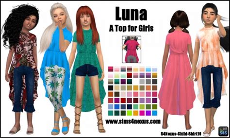 Luna Top For Girls By Samanthagump At Sims 4 Nexus Sims 4 Updates