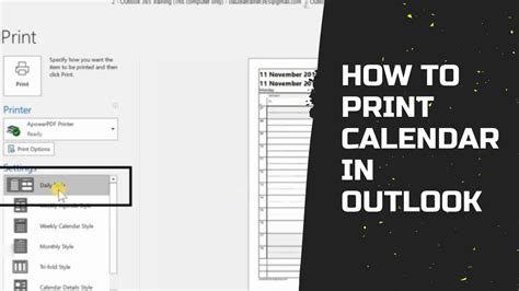 How To Print Full Calendar In Outlook Printable Form Templates And