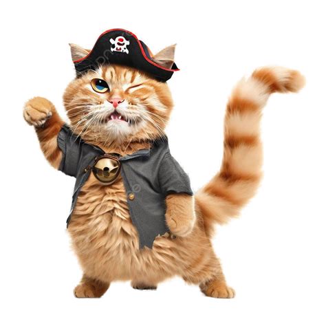 Cat Wearing Pirate Costume Ai Generated Paint Cute Ai Generated Png