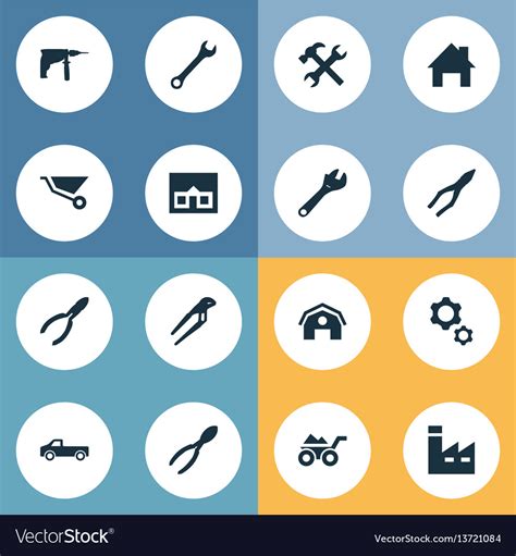 Set Of Simple Build Icons Royalty Free Vector Image