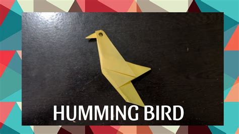 How To Make Origami Humming Bird Youtube