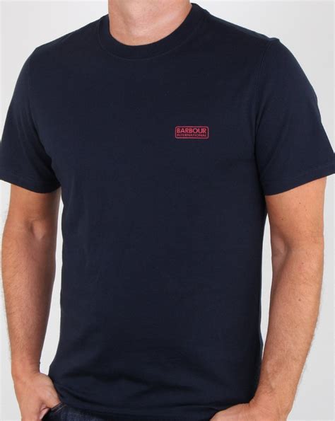 Barbour Small Logo T Shirt Navy 80s Casual Classics