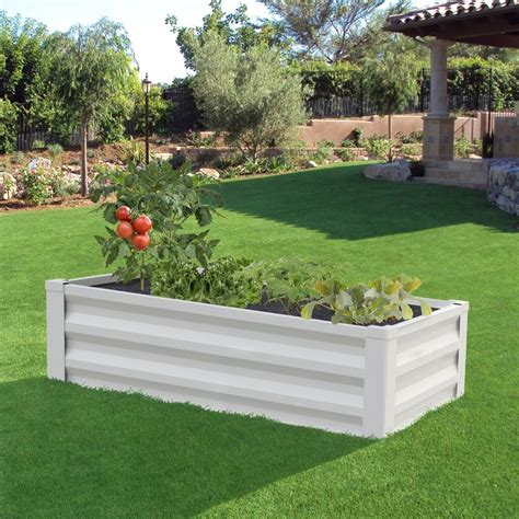Greenes Fence Powder Coated Metal Raised Garden Bed Planter 24 W X 48