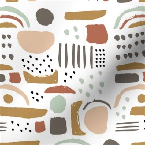 Blobby Shapes Fabric Organic Cotton Knit Fabric Spoonflower Cotton