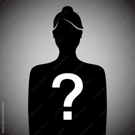 Anonymous Woman Black Silhouette With Question Mark Incognito Female