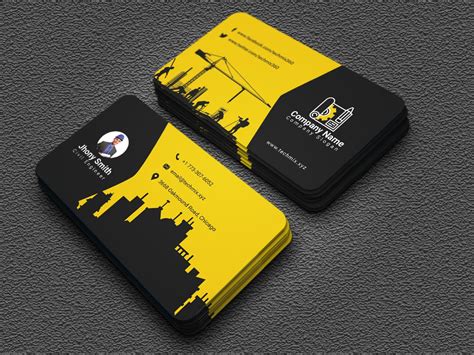 Properly represent the creative as well as the practical nature of your construction business with the best template. Civil Engineer Business Card Design | TechMix