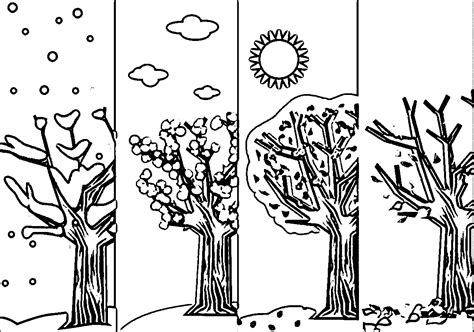 Printable 4 Seasons Coloring Page