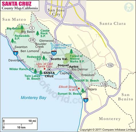 Santa Cruz County Map Map Of Santa Cruz County California