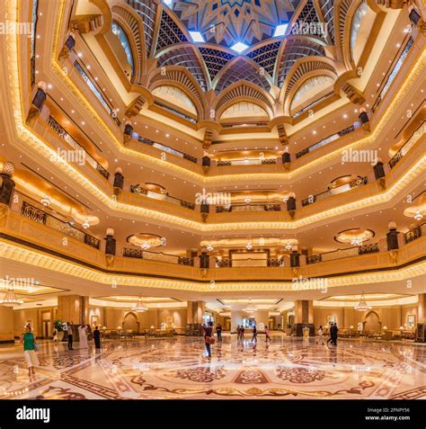 Abu Dhabi Uae March 9 2017 Interior Of Emirates Palace Hotel In