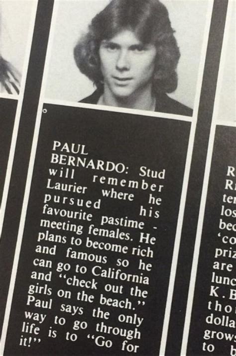 Paul Bernardo Sir Wilfrid Laurier Collegiate Institute Grade 12
