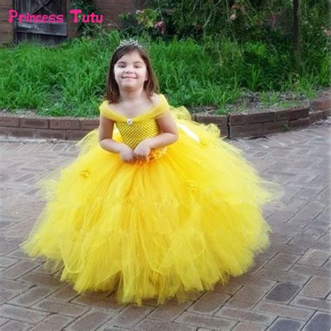 Belle Princess Tutu Dress Baby Kids Fancy Party Christmas Halloween
