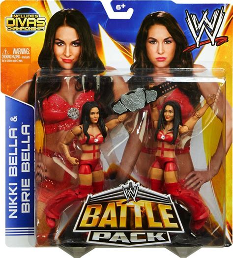 wwe wrestling series 26 nikki bella brie bella action figure 2 pack red outfits divas