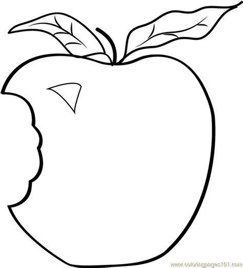 Bitten Apple Drawing Outline