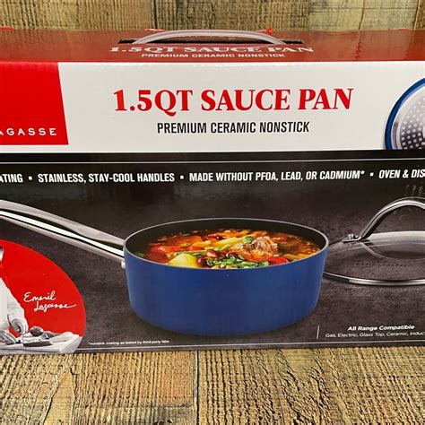 Emeril Lagasse Premium Ceramic Nonstick Cookware 15 Qt Sauce Pan With