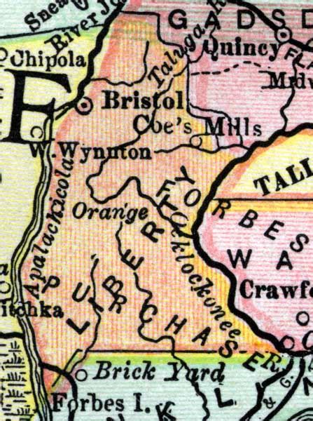 Map Of Liberty County Florida 1890