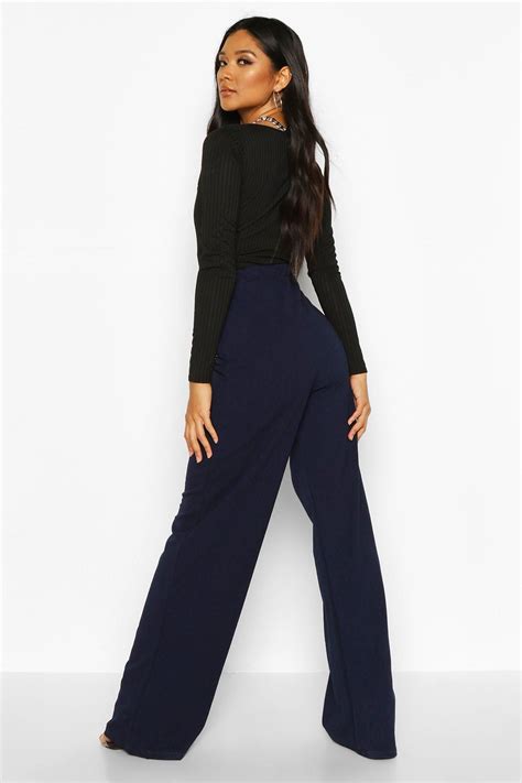 Button Detail Wide Leg Pants Boohoo Fashion Fashion Outfits Wide