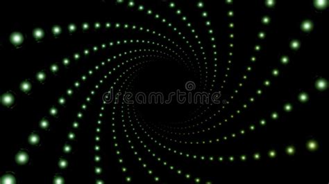 Abstract Hypnotic Tunnel Created By Dotted Spiral On A Black Background